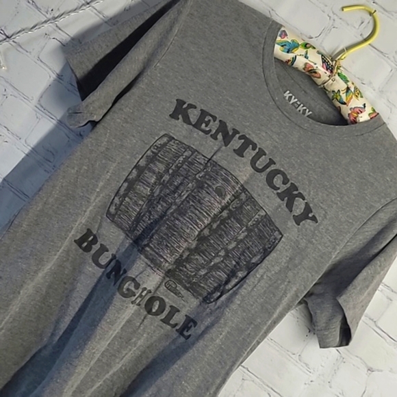 KY for KY Kentucky Bunghole Bourbon Barrel Gray Tee Tshirt Womens Size Small - Picture 6 of 13